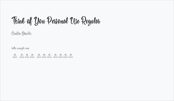 Think of You Personal Use Regular Business Card