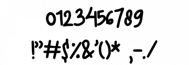 Thinna Bell Font OTHER CHARS