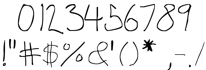 Thinnagins handwriting Font OTHER CHARS