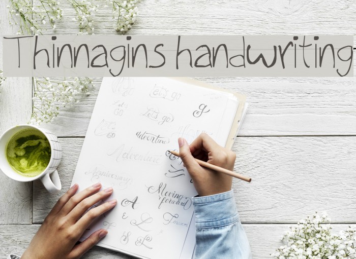 Thinnagins handwriting Font examples