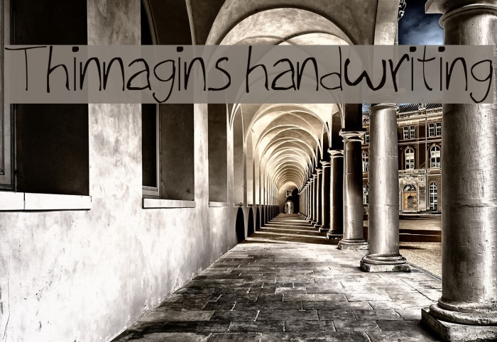 Thinnagins handwriting Font examples