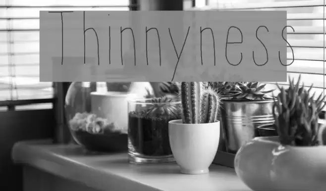 Thinnyness Font examples