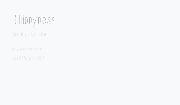 Thinnyness Business Card