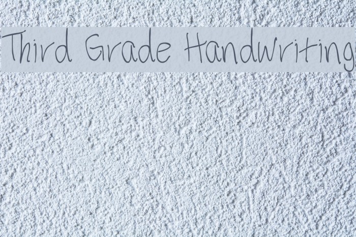 Third Grade Handwriting Font examples