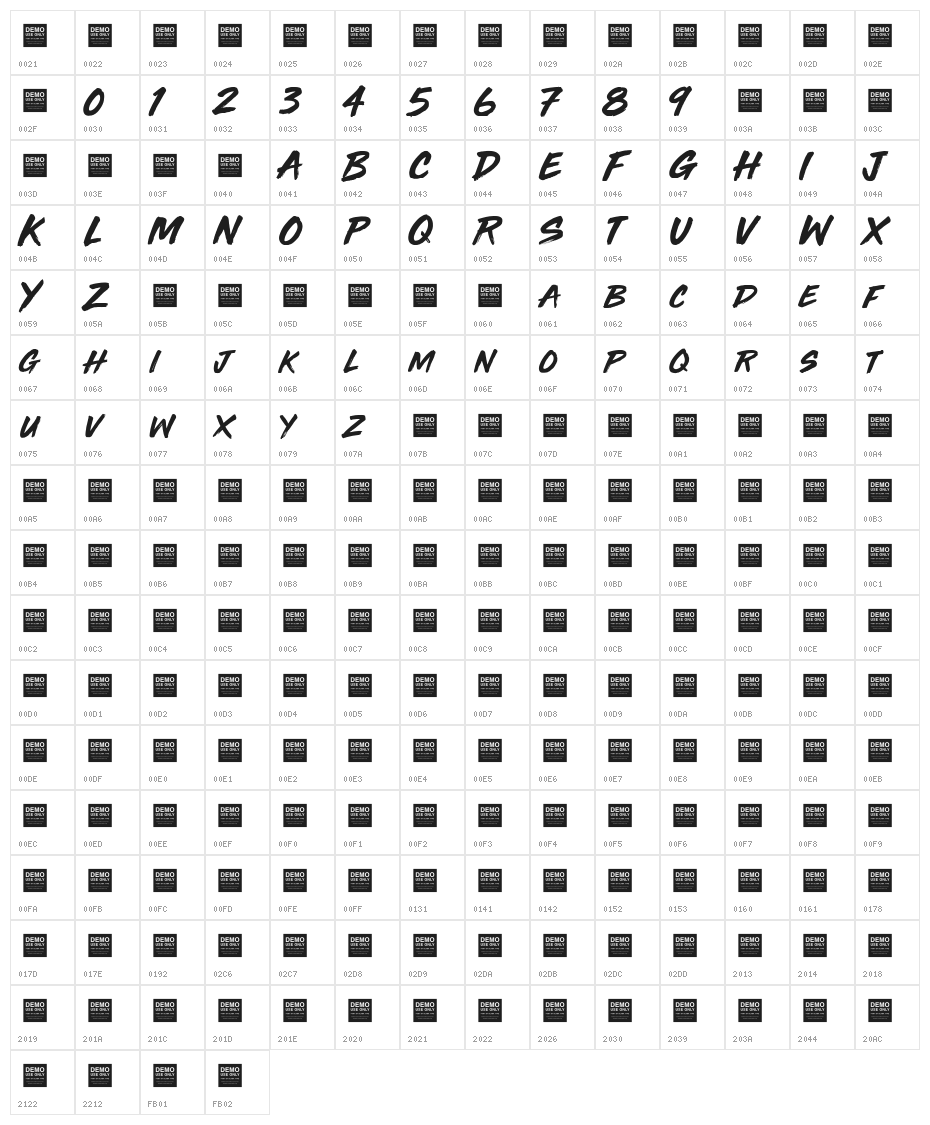 Third Rail Character Map