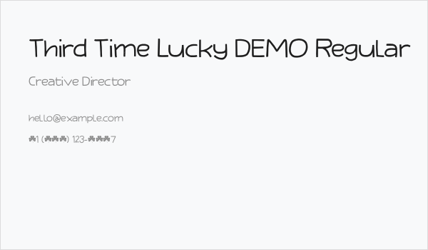 Third Time Lucky DEMO Regular Business Card