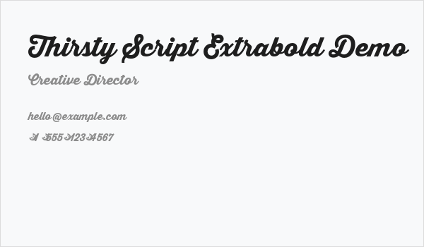 Thirsty Script Extrabold Demo Business Card