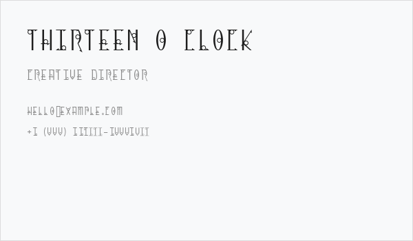 Thirteen O Clock Business Card