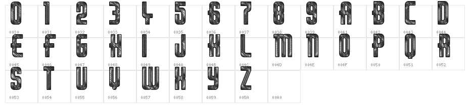 Thirties Gold Character Map