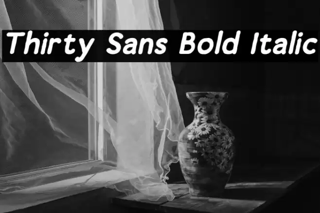Thirty Sans Bold Italic Schriftart examples