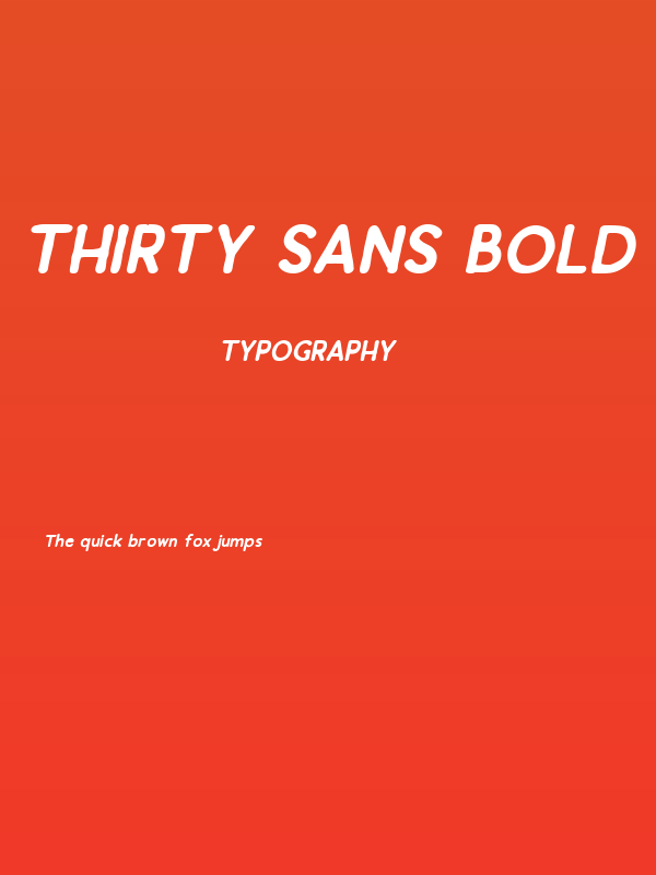 Thirty Sans Bold Italic Poster