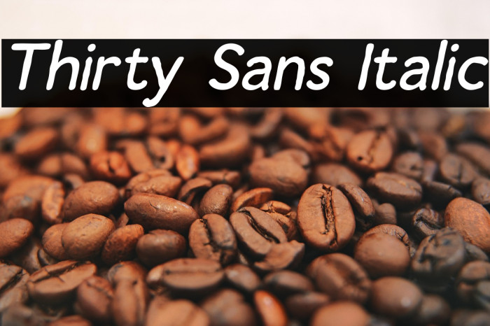 Thirty Sans Italic Example 1