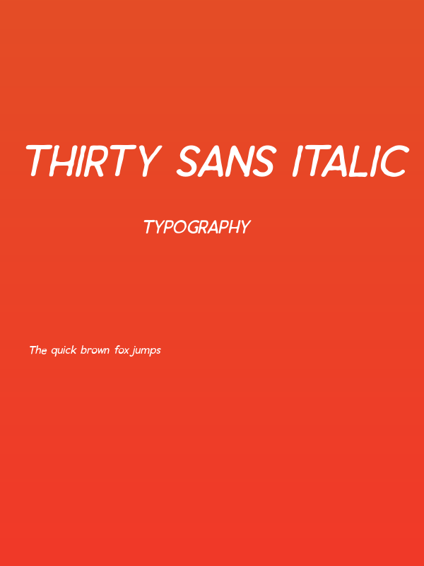 Thirty Sans Italic Poster