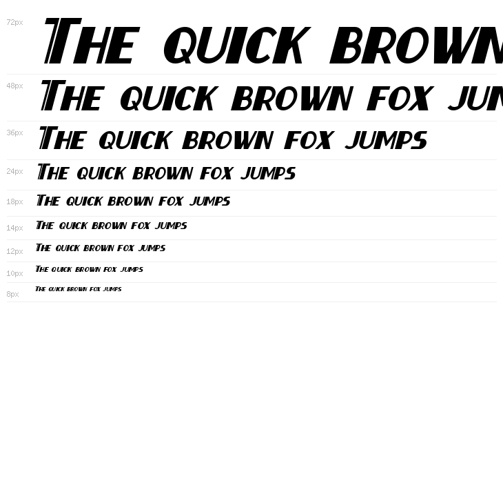 Thirty-Seven Italic Waterfall