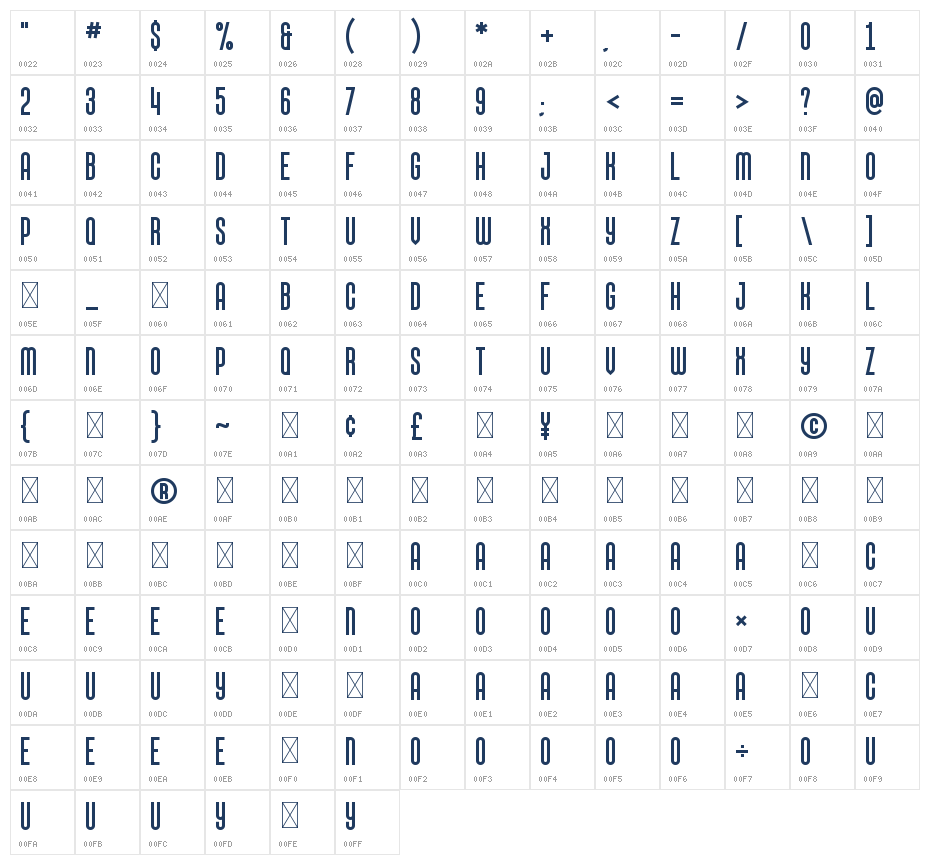 This Appeal Free Demo Character Map