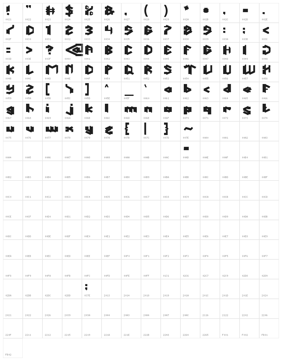 This Is True Bold Character Map