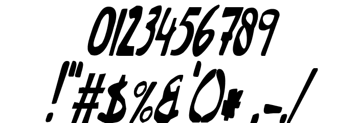 This Little Piggy Condensed Italic Font OTHER CHARS