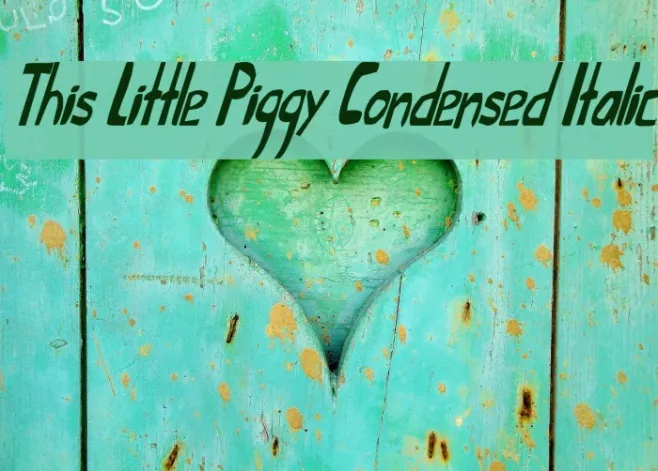 This Little Piggy Condensed Italic Example 1