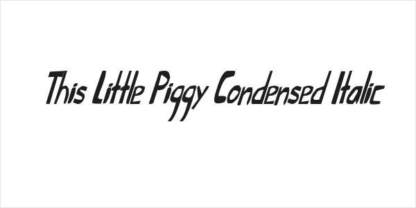 This Little Piggy Condensed Italic Logo