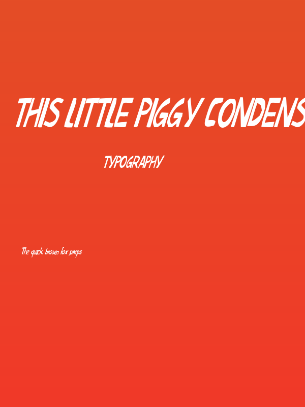 This Little Piggy Condensed Italic Poster
