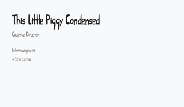 This Little Piggy Condensed Business Card