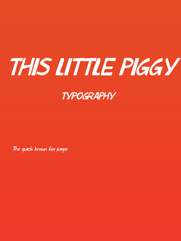 This Little Piggy Italic Poster