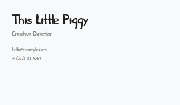 This Little Piggy Business Card