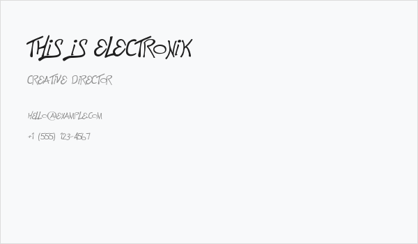 This is Electronik Business Card