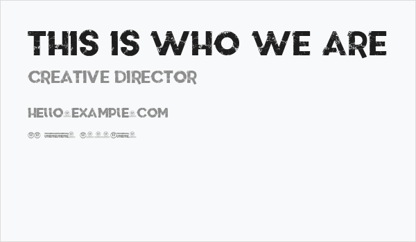 This is who we are Business Card