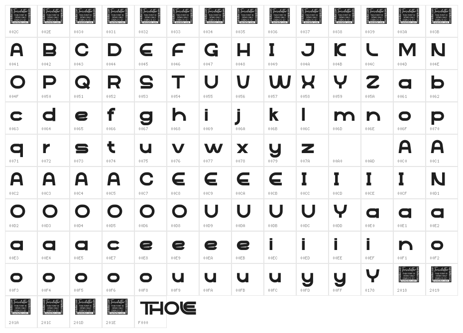 Thole Regpersonal Character Map