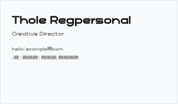 Thole Regpersonal Business Card