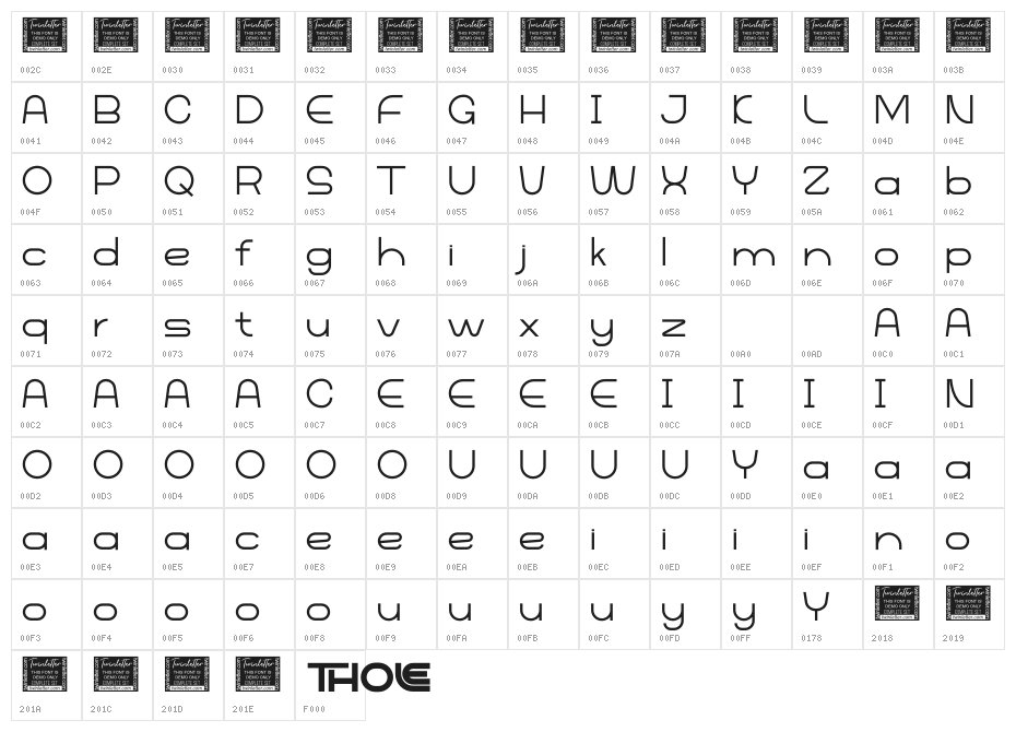 Thole Thinpersonal Character Map