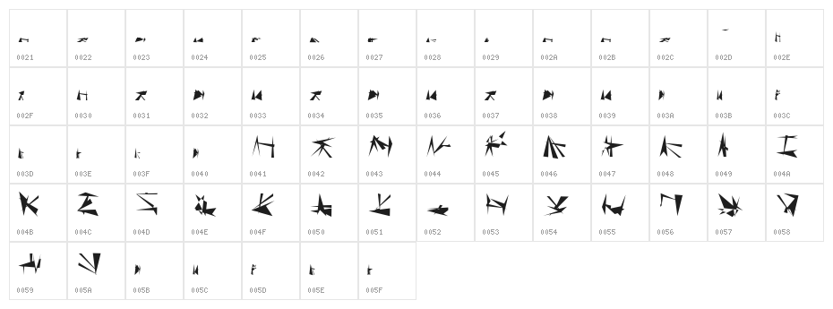 Tholian Regular Character Map