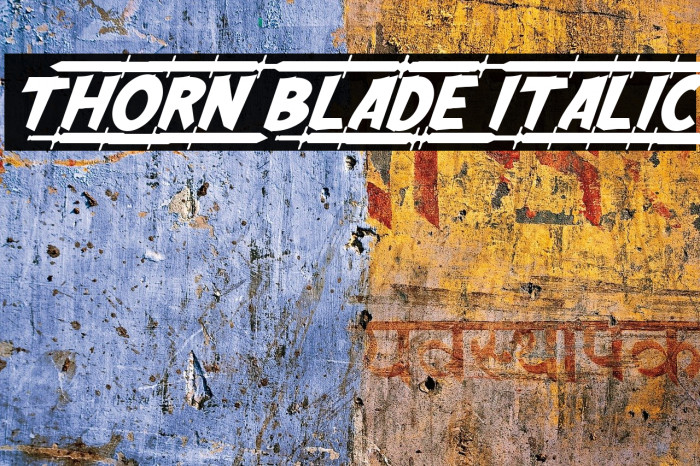 Thorn Blade Italic Font examples