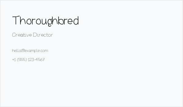 Thoroughbred Business Card