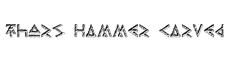 Thors Hammer Carved Font