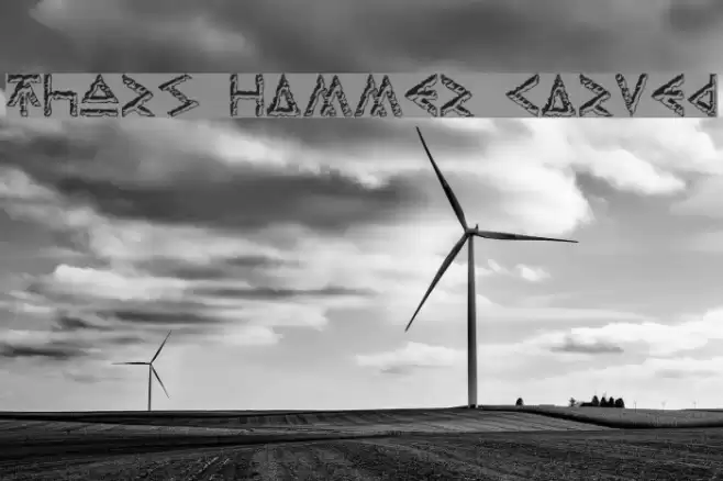 Thors Hammer Carved Font examples