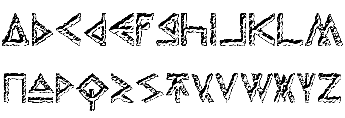 Thors Hammer Carved Font LOWERCASE