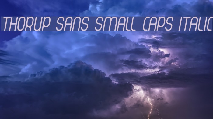 Thorup Sans Small Caps Italic Font examples