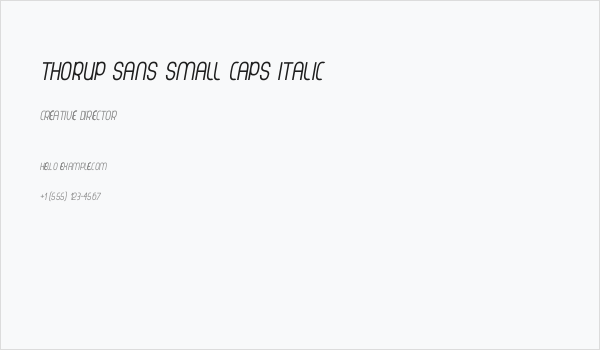 Thorup Sans Small Caps Italic Business Card