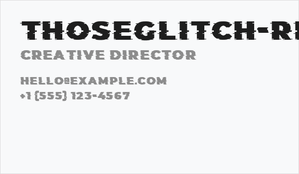 ThoseGlitch-Regular Business Card