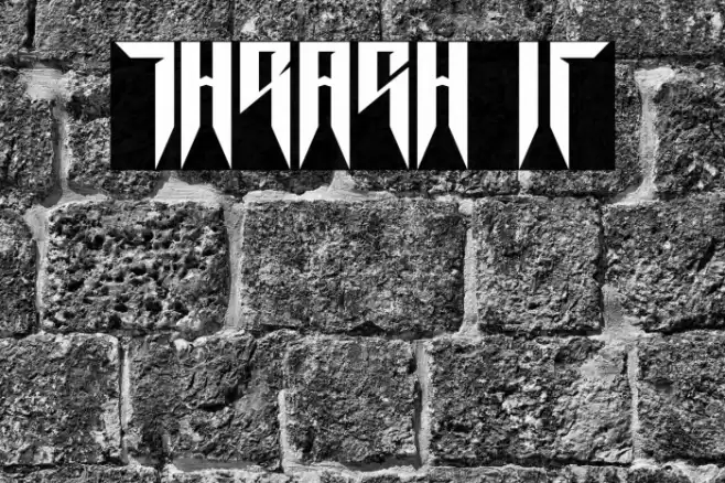 Thrash it Font examples