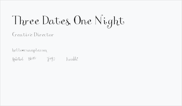 Three Dates, One Night Business Card