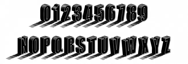 Three Dimensions Regular Font OTHER CHARS