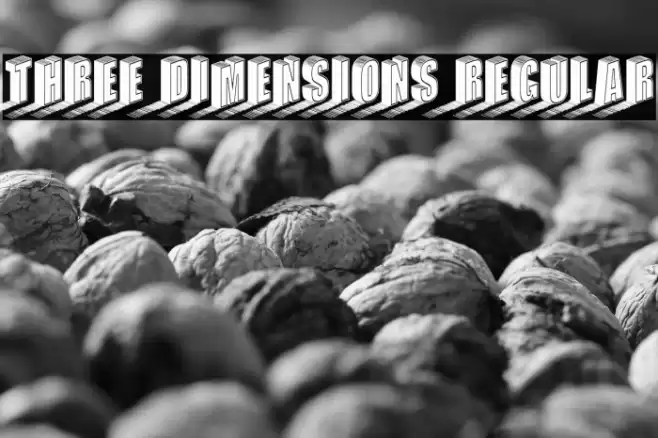 Three Dimensions Regular Font examples