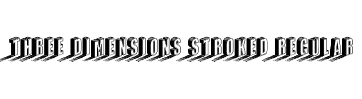 Three Dimensions Stroked Regular Fonte