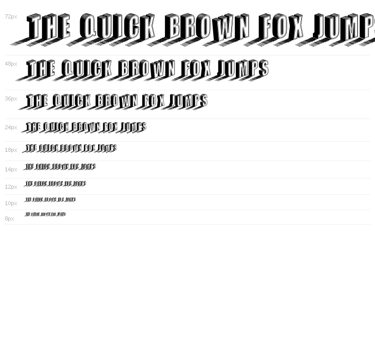 Three Dimensions Stroked Regular Waterfall