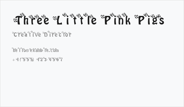 Three Little Pink Pigs Business Card