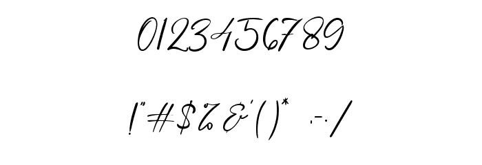 Three Signature Font OTHER CHARS