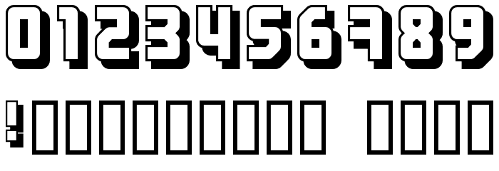 Three the Hard way shadowed Font OTHER CHARS